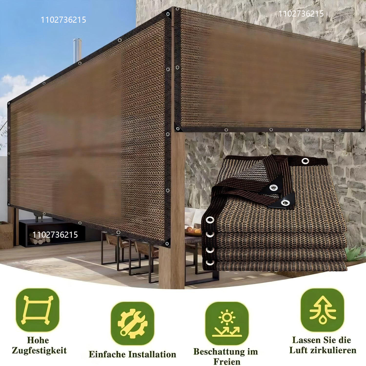Outdoor Furniture Hdpe - Zonnescherm voor buiten, terraszonnescherm, campingzonnescherm, UV-bescherming,