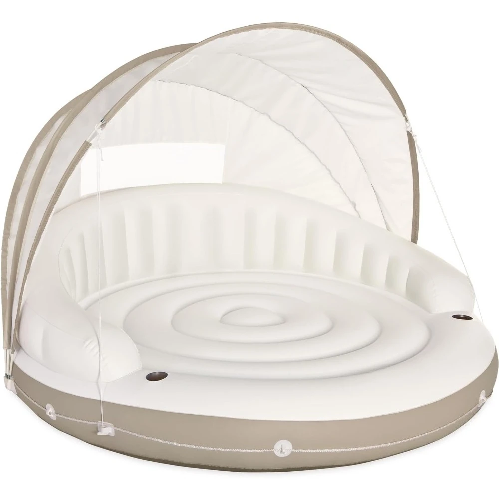 Outdoor Furniture Lounge - Canopy Island opblaasbare zwembadvlotter: comfortabel loungegezicht,