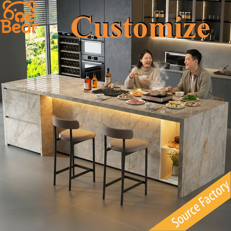 Outdoor Furniture Kitchener - Vierkant massief marmeren aanrechtblad, verdikte steenplaat,