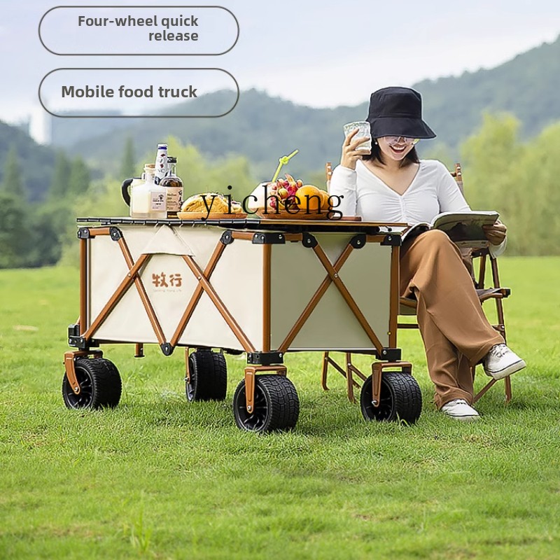 Folding Picnic Table - XL veldwandelwagen opvouwbare kampeerwagen buiten picknicktafel