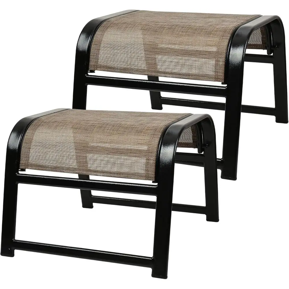 Outdoor Furniture Iron - Patio Ottoman Set, 2-delige ijzeren rieten