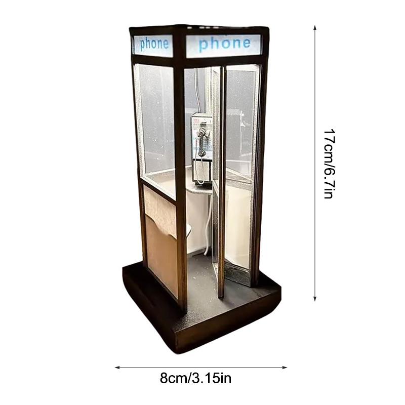 Outdoor Furniture Vintage - Klassieke telefooncel tafellamp met warm LED-licht,