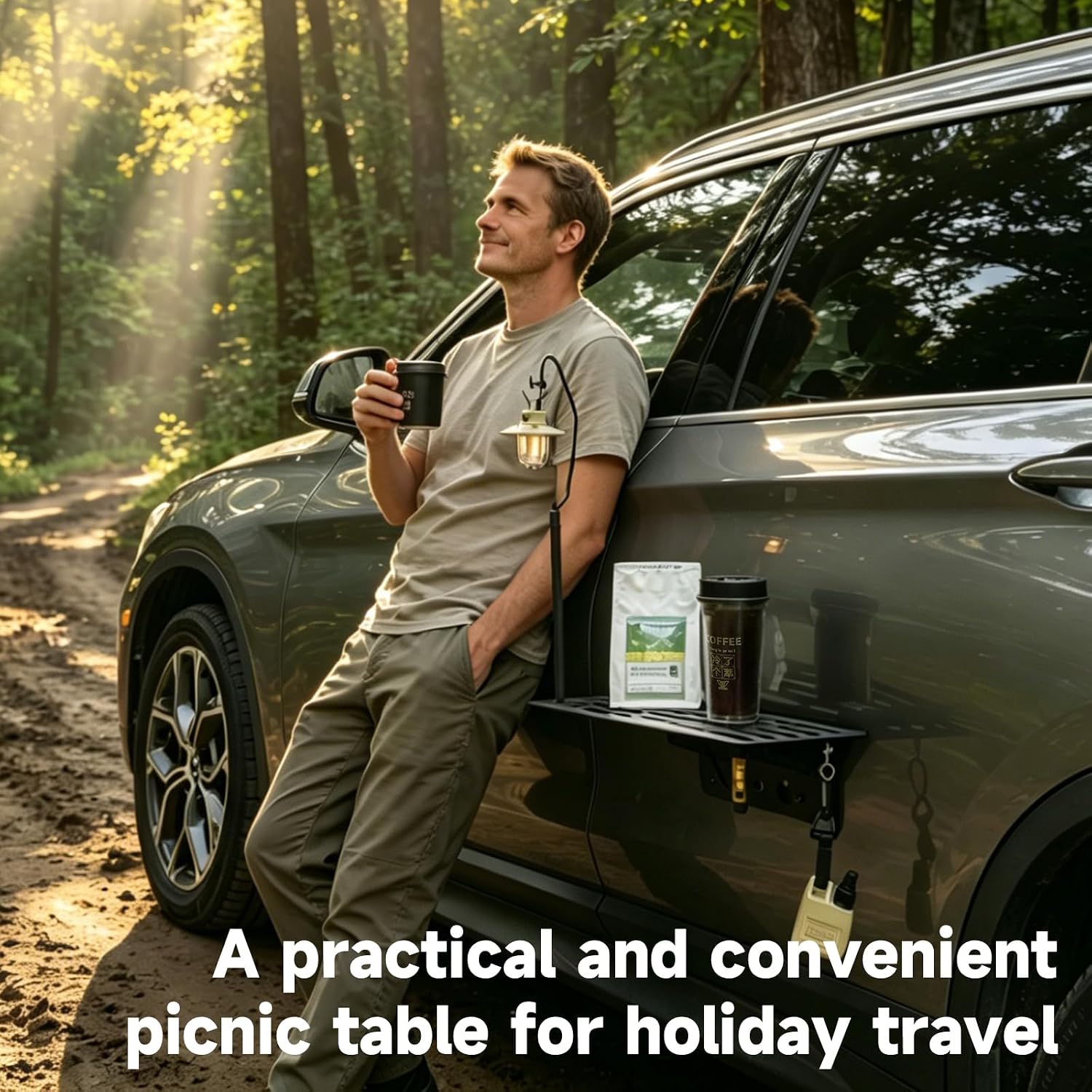 Folding Picnic Table - Magnetische opvouwbare auto zijtafel van metaal,