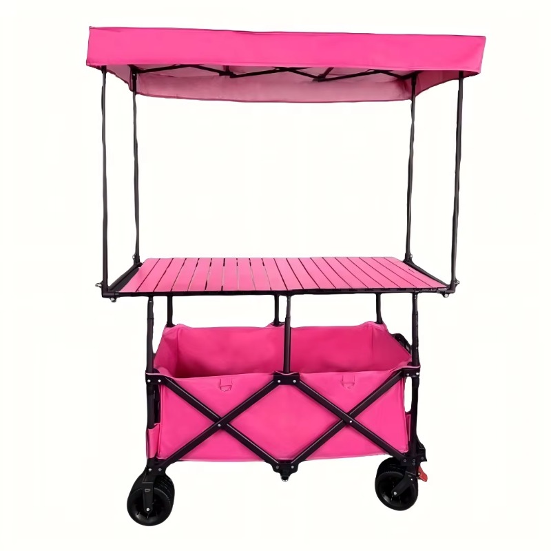 Folding Picnic Table - Opvouwbare stalen tafelkar, kraamkar, multicolor, mobiel,