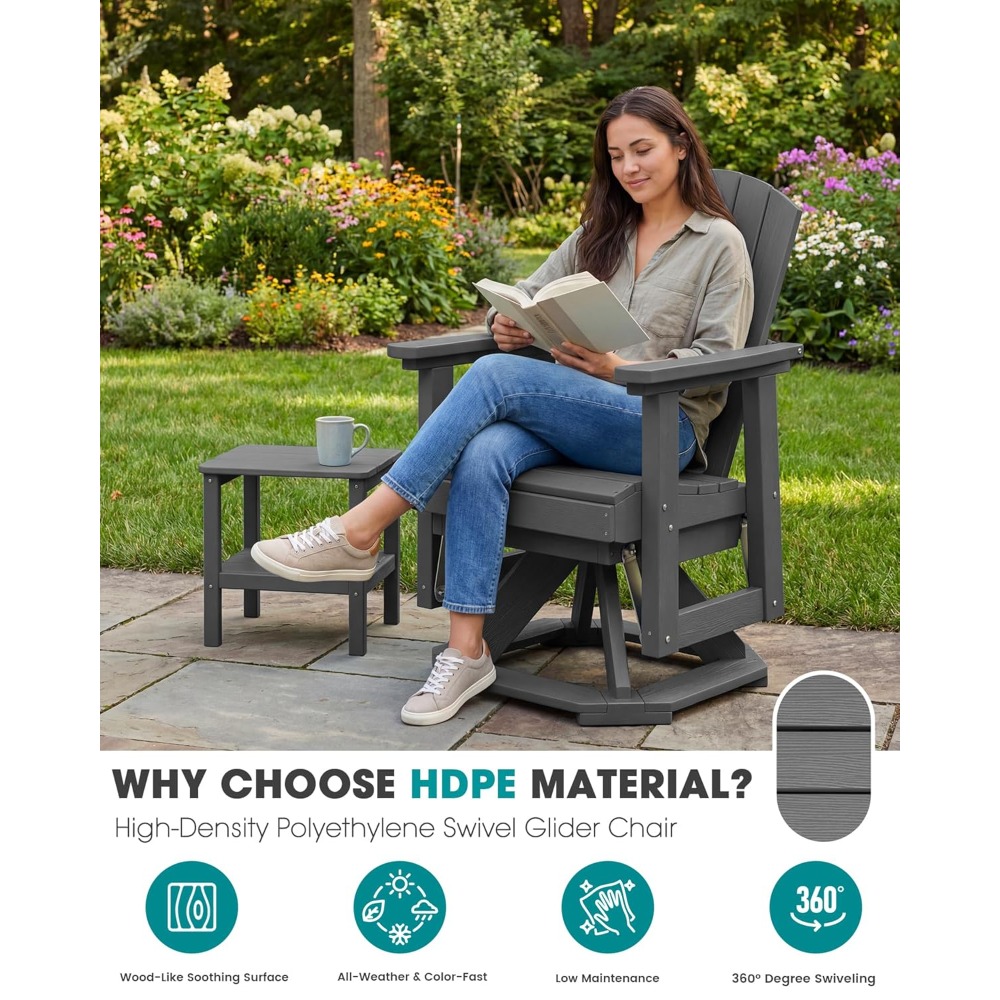 Outdoor Furniture Hdpe - Adirondack draaibare zweefstoel, HDPE buitenzweefstoel set