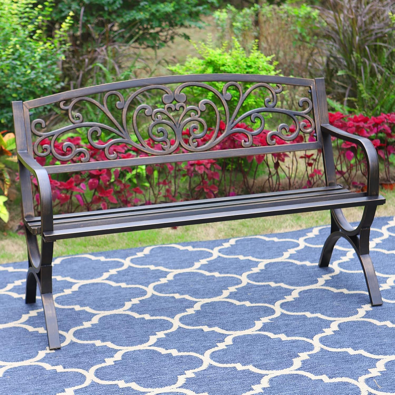 Outdoor Furniture Iron - Bronzen 50 inch tuinbank voor buiten,