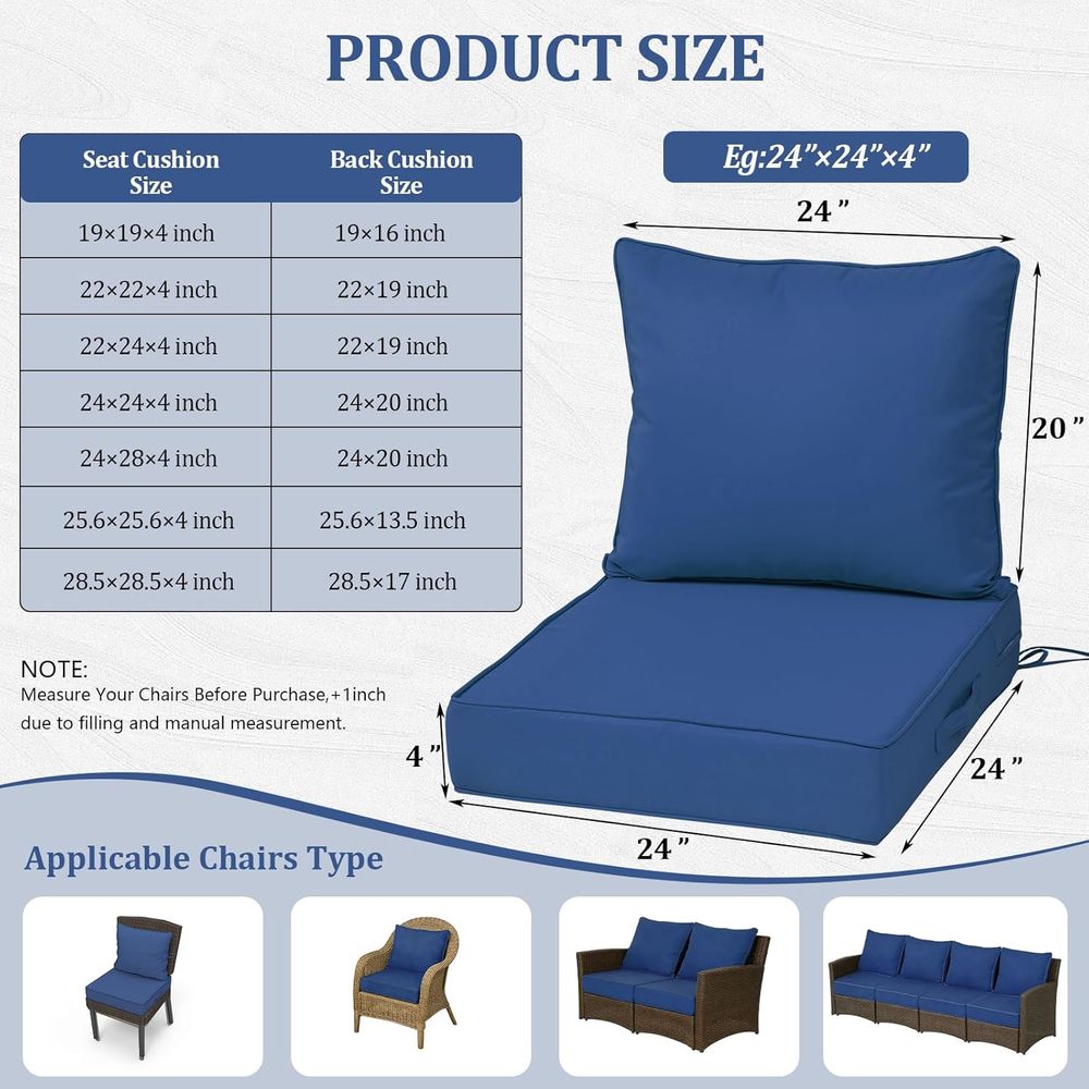 24x24 Outdoor Diepe Zitkussens - Outdoor Furniture Replacement Fabric recensie en prijs