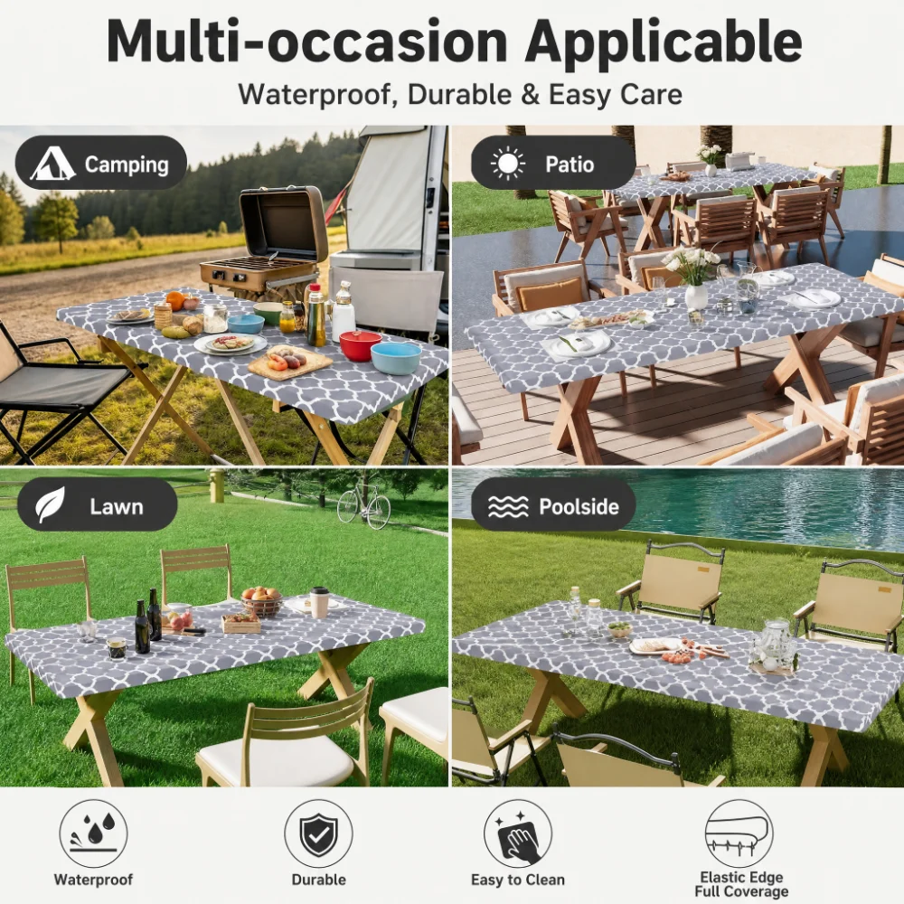 Rechthoekig tafelkleed, polyes - Folding Picnic Table recensie en prijs