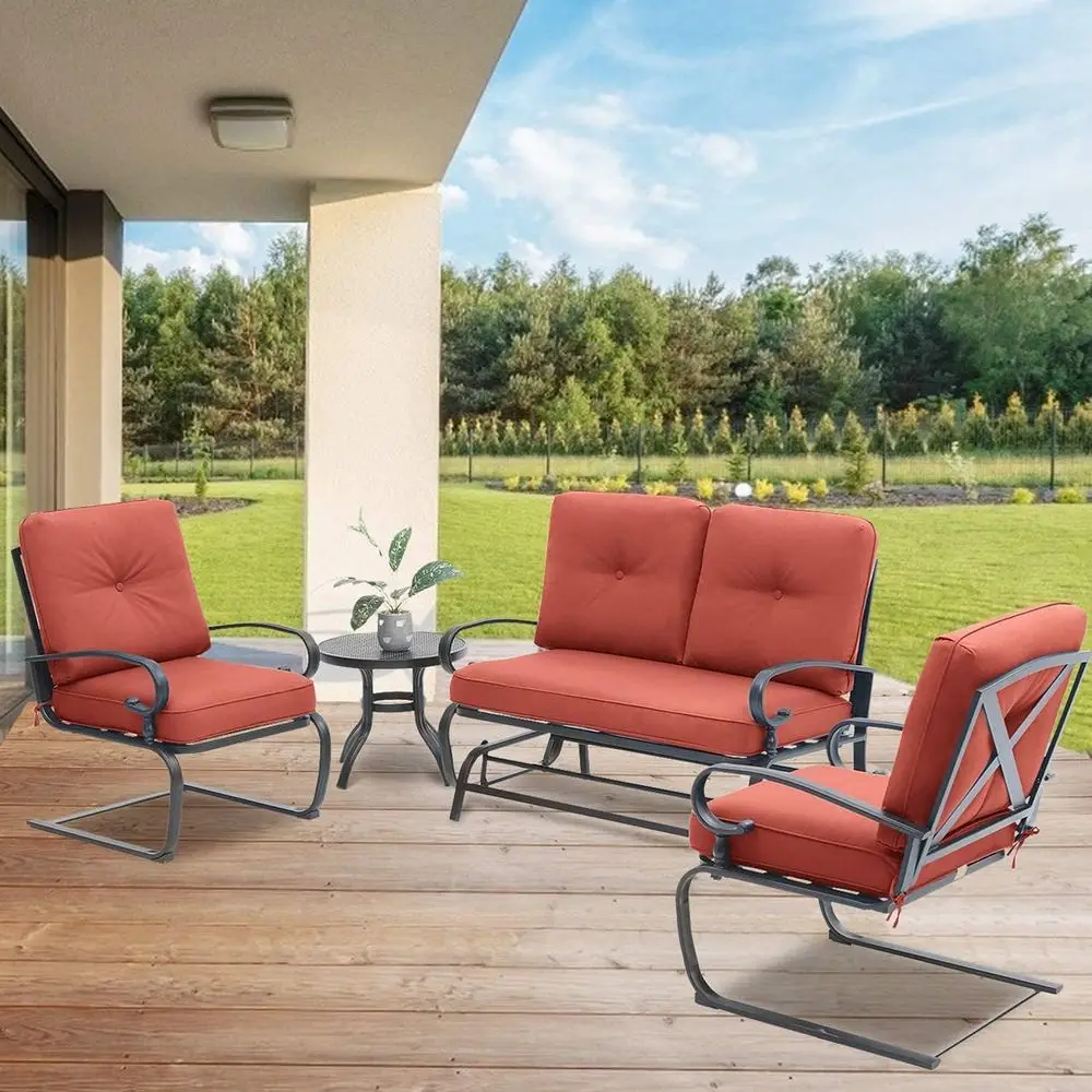 4-delige rode smeedijzeren tui - Outdoor Furniture Iron recensie en prijs