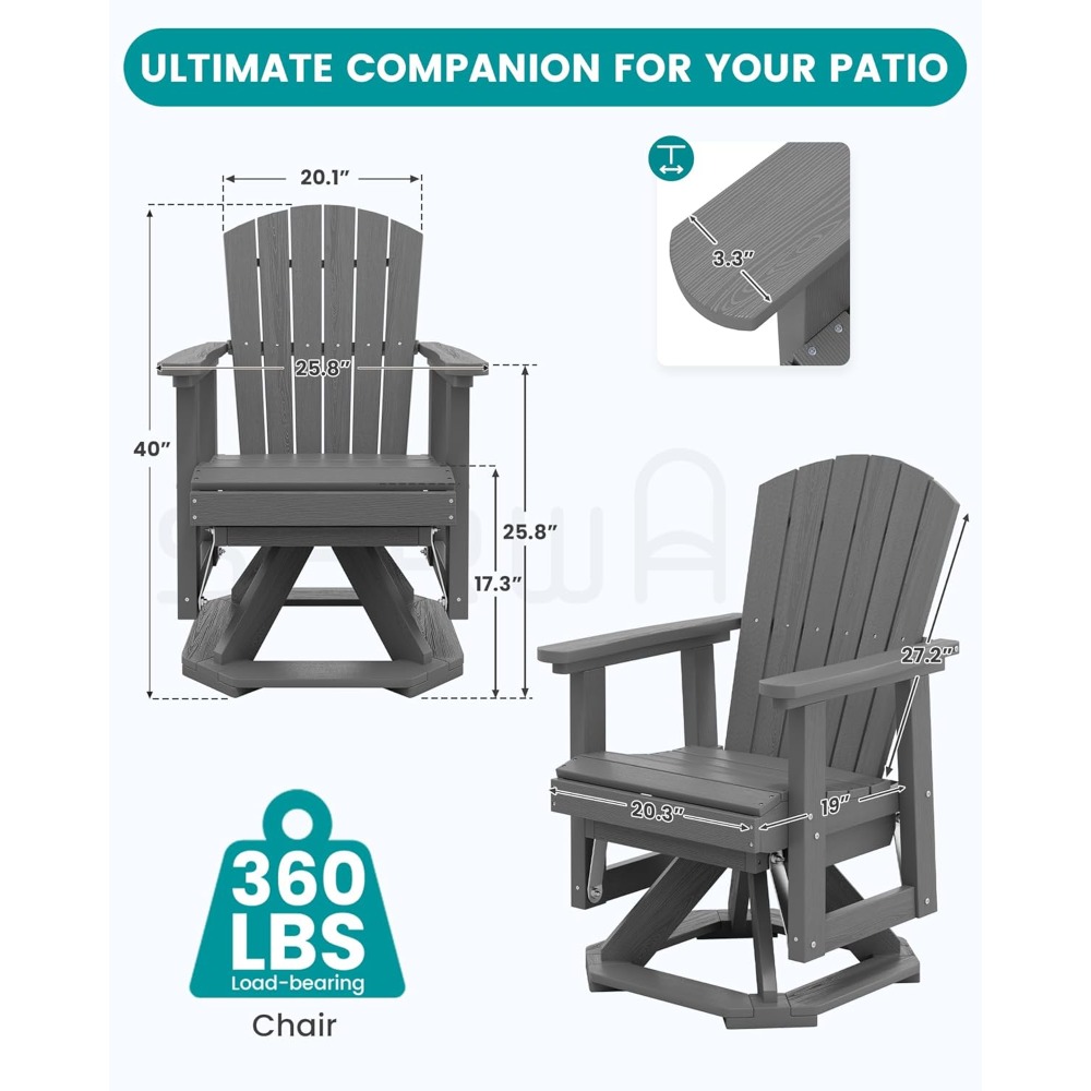 Adirondack draaibare zweefstoe - Outdoor Furniture Hdpe recensie en prijs