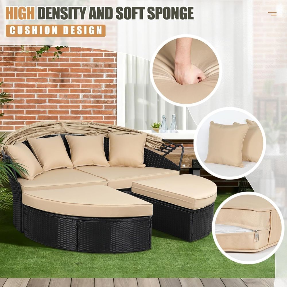 66 inch buitenpatio bed ronde  - Outdoor Furniture Replacement Fabric recensie en prijs